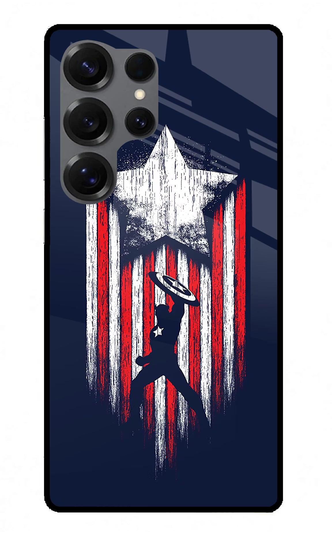 Captain America Marvel Art Samsung S25 Ultra Glass Case Back Cover by Casekaro
