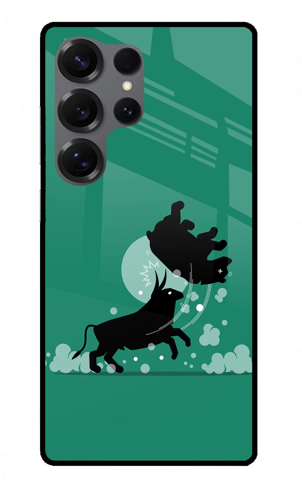 Bull Conqueror Samsung S25 Ultra Glass Case Back Cover by Casekaro