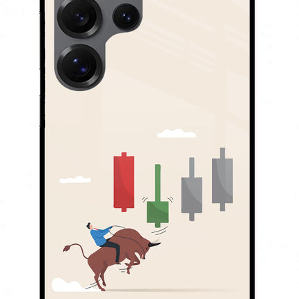 Bull Trading Momentum Samsung S25 Ultra Glass Case Back Cover by Casekaro