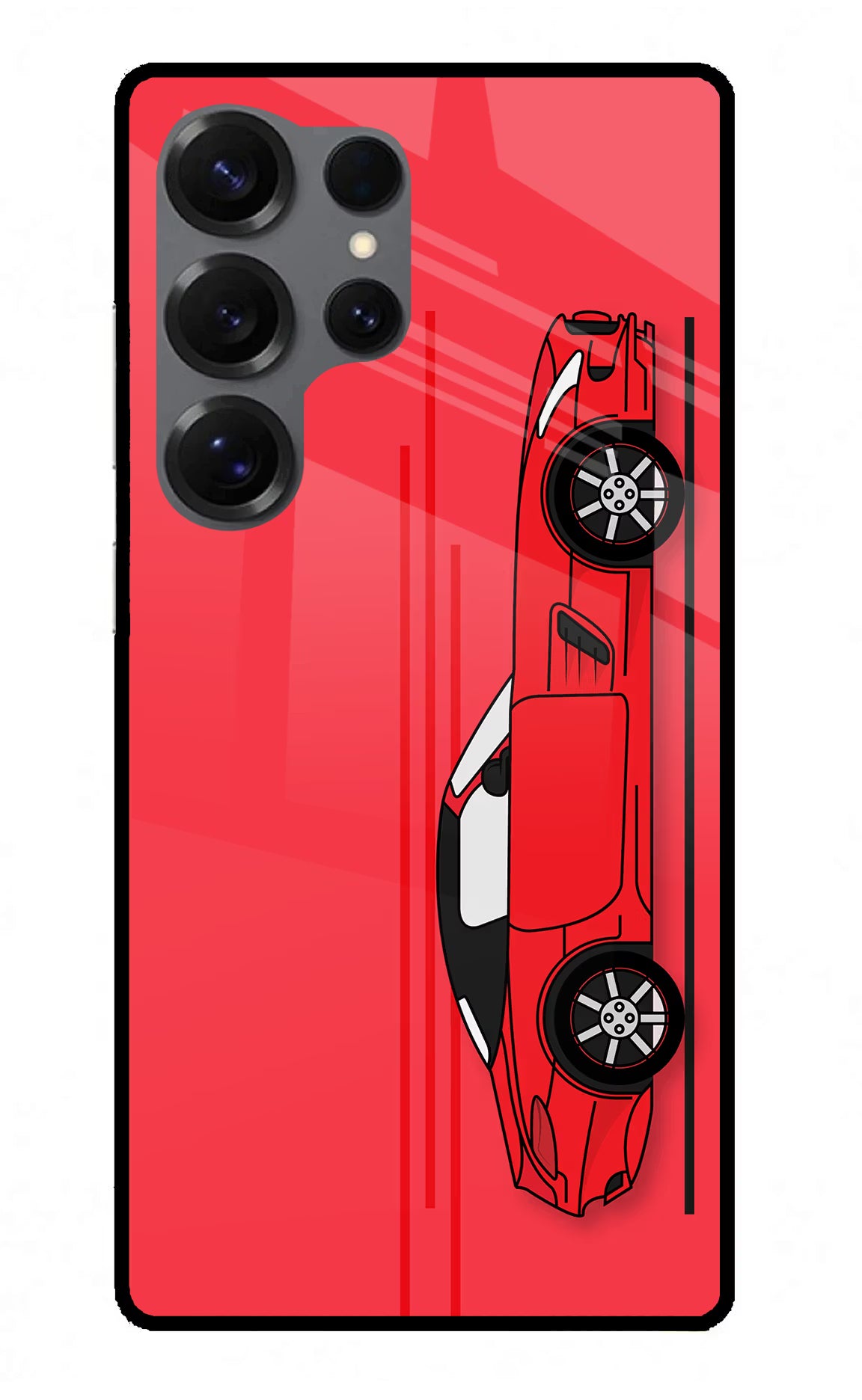 Red Velocity Samsung S25 Ultra Glass Case Back Cover by Casekaro