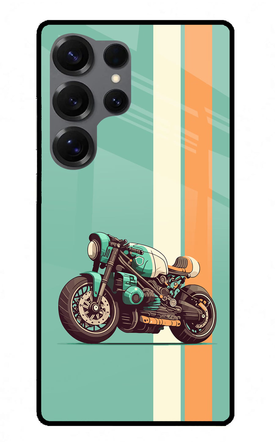 Striped Moto Drift Samsung S25 Ultra Back Cover, Metal case
