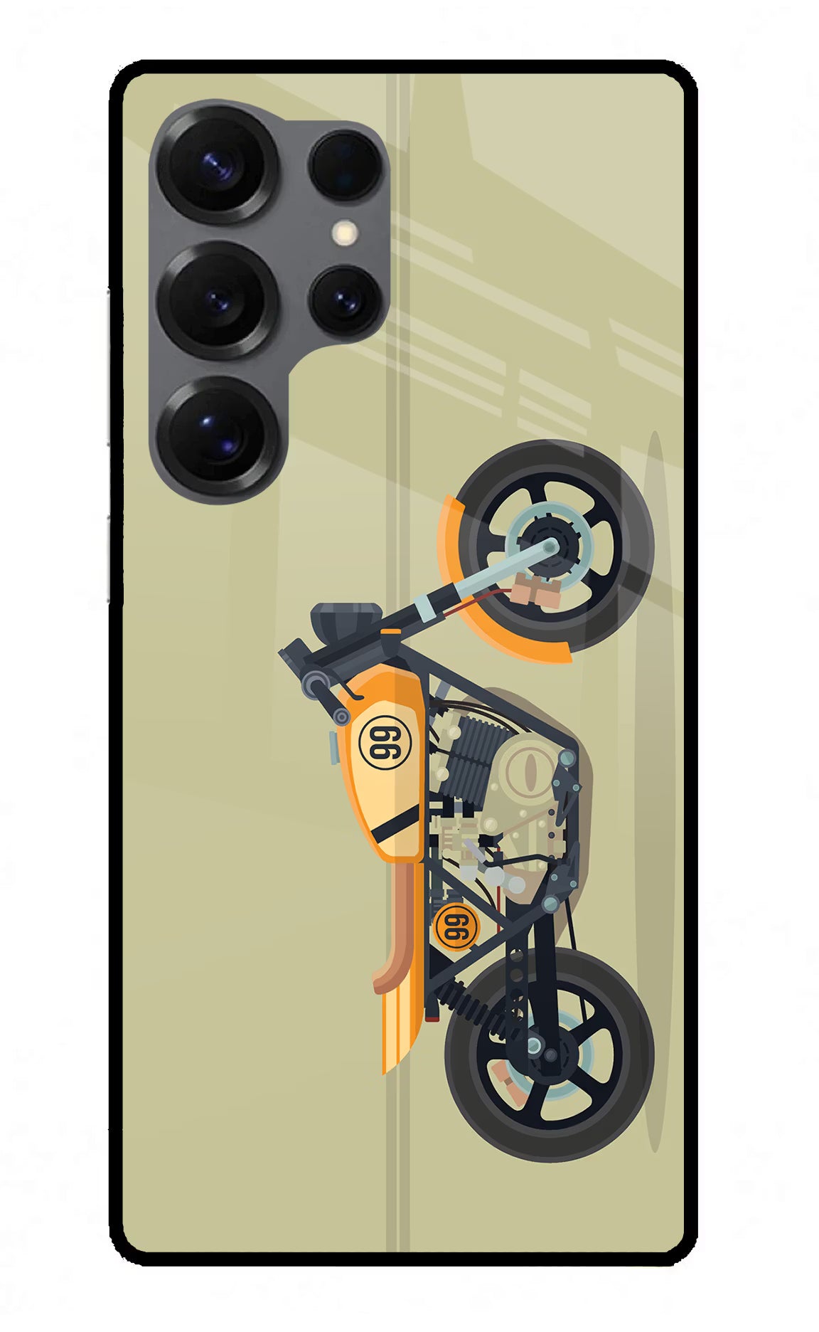 Vertical Speedster Samsung S25 Ultra Glass Case Back Cover by Casekaro