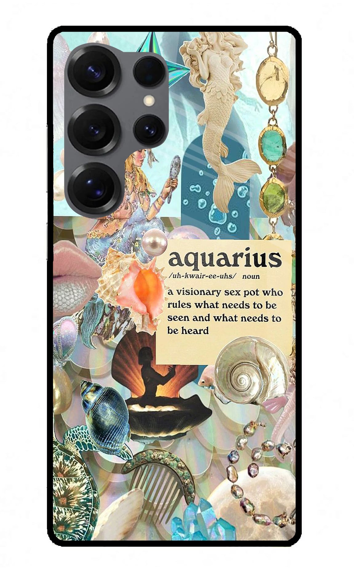 Aquarius Zodiac Samsung S25 Ultra Glass Case Back Cover by Casekaro