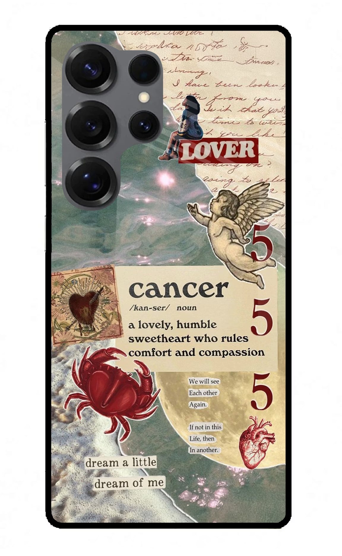Cancer Zodiac Samsung S25 Ultra Glass Case Back Cover by Casekaro