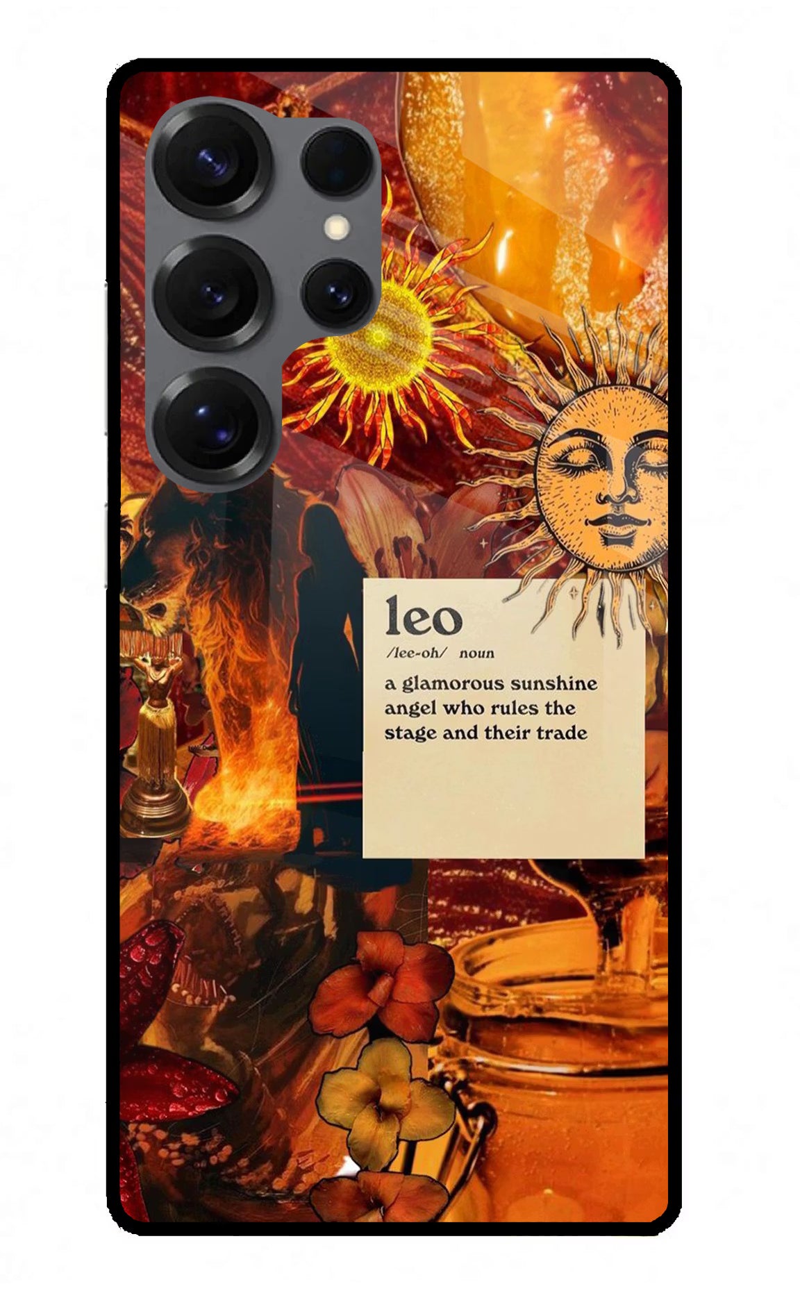 Leo Zodiac Samsung S25 Ultra Glass Case Back Cover by Casekaro