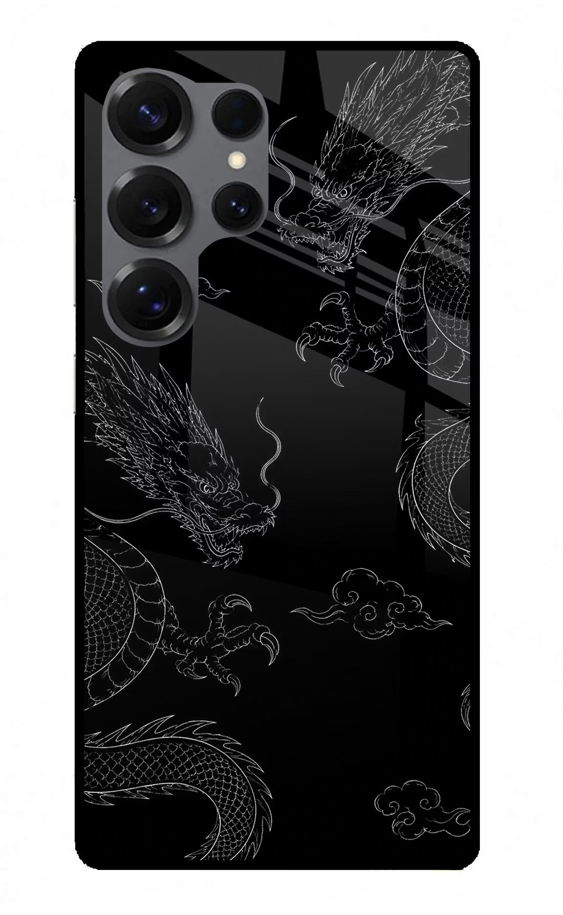 Twin Dragons Samsung S25 Ultra Glass Case Back Cover by Casekaro