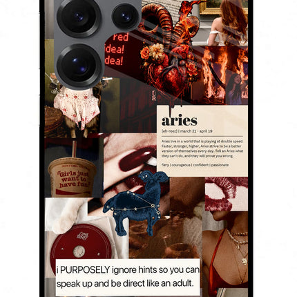 Zodiac Aries Samsung S25 Ultra Glass Case