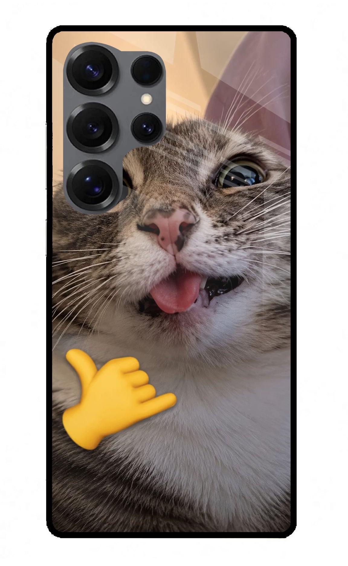 Silly Cat Call Samsung S25 Ultra Glass Case