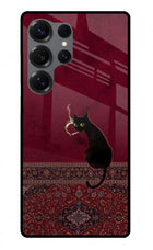 Midnight Cat Samsung S25 Ultra Glass Case