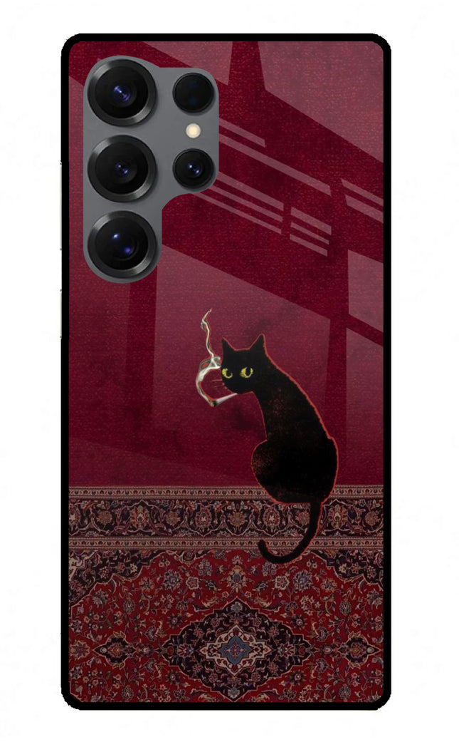 Midnight Cat Samsung S25 Ultra Glass Case