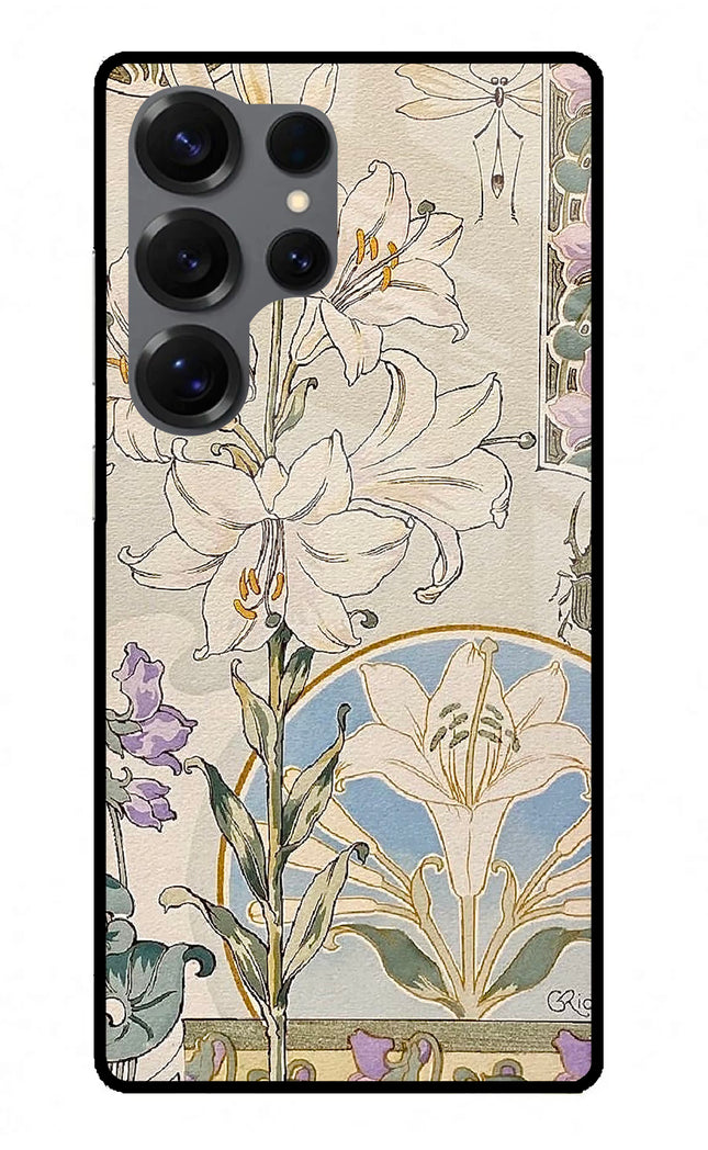 White Lily Samsung S25 Ultra Glass Case