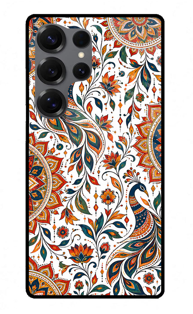 White Mayura Samsung S25 Ultra Glass Case