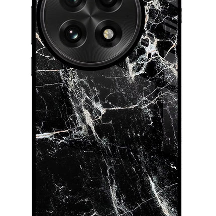 Black Marble Texture OnePlus 13 Glass Case