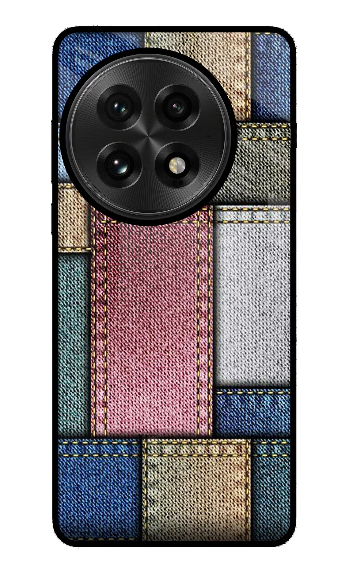 Multicolor Jeans OnePlus 13 Glass Case Back Cover by Casekaro