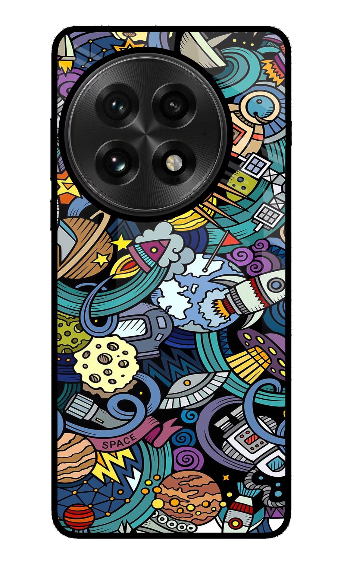Space Abstract OnePlus 13 Glass Case Back Cover by Casekaro