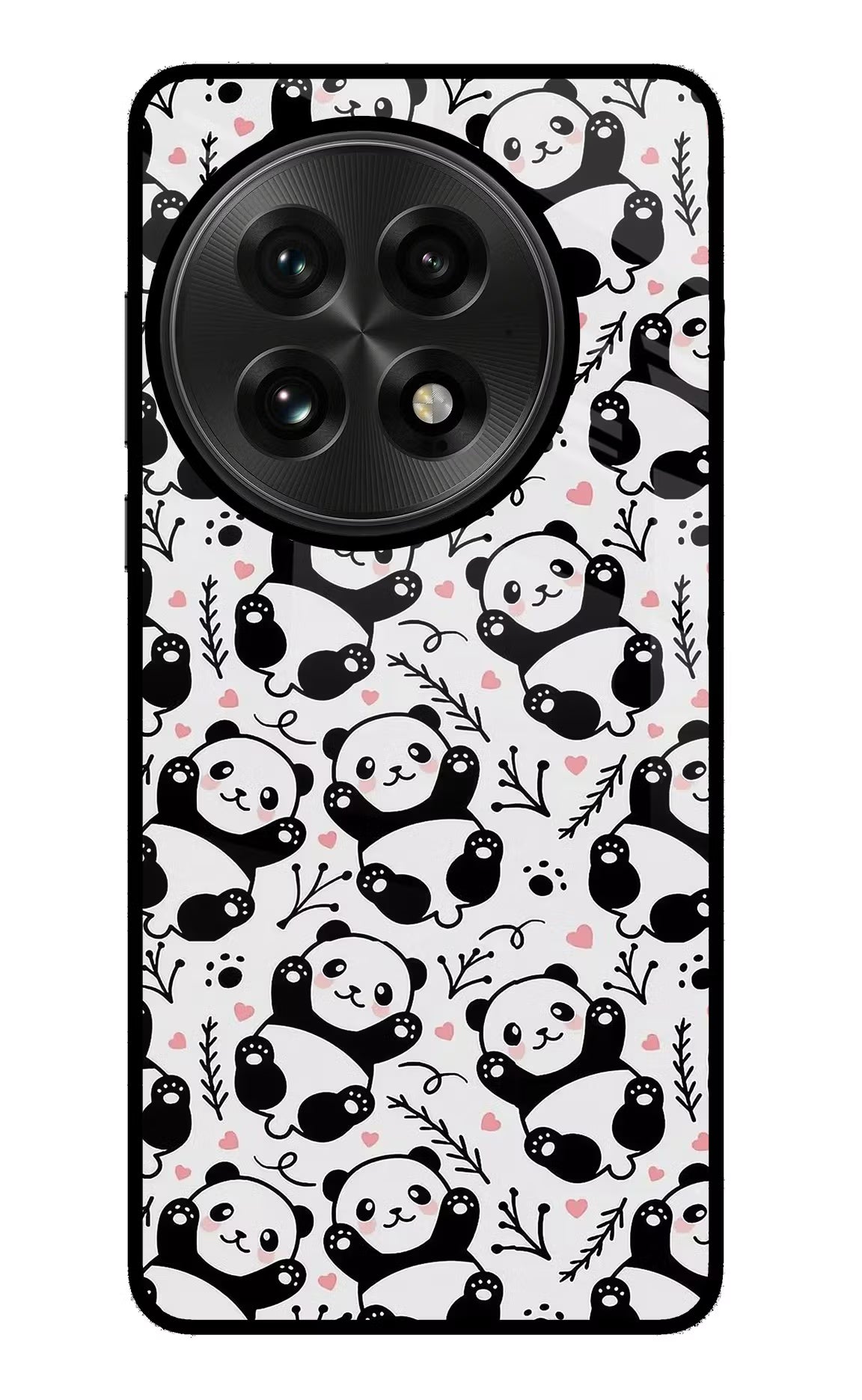 Cute Panda OnePlus 13 Glass Case Back Cover by Casekaro