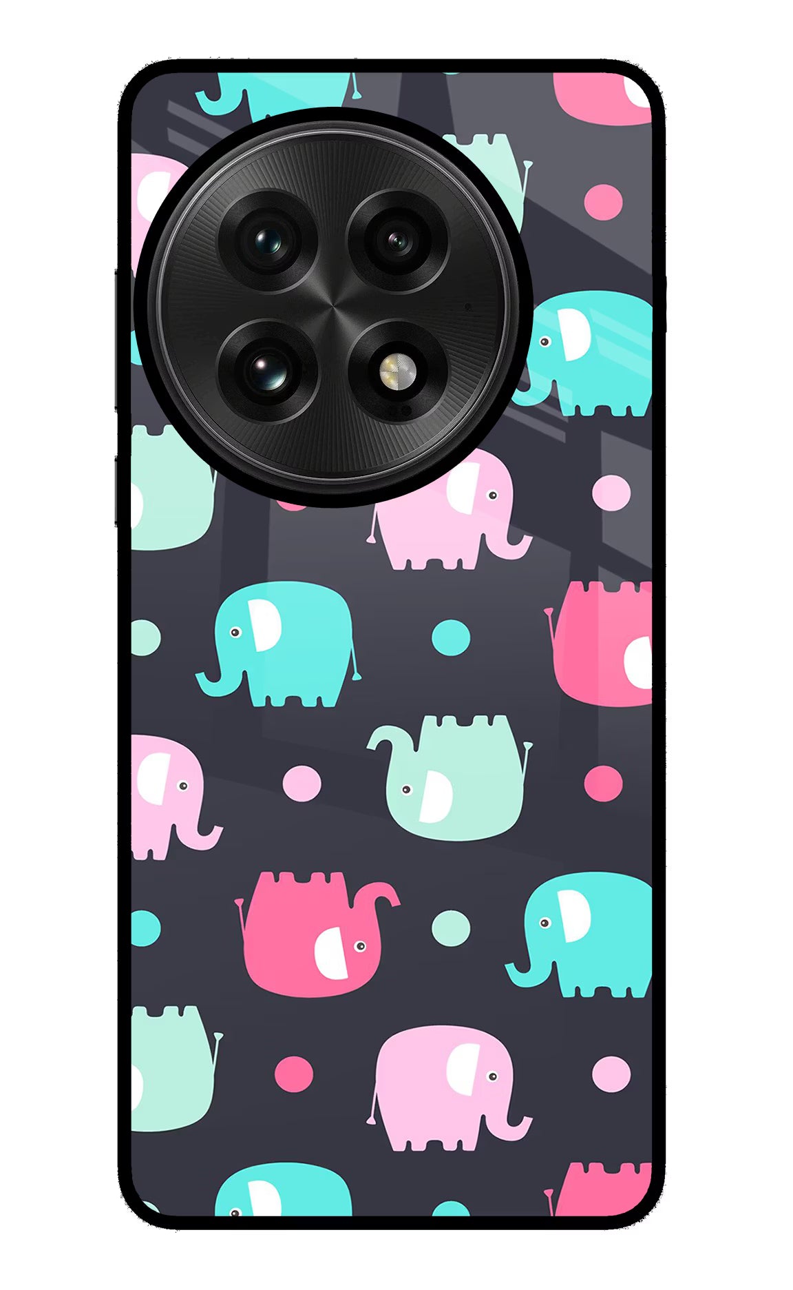 Elephants OnePlus 13 Glass Case Back Cover by Casekaro