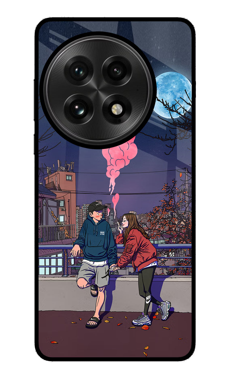 Chilling Couple OnePlus 13 Back Cover, Glass case