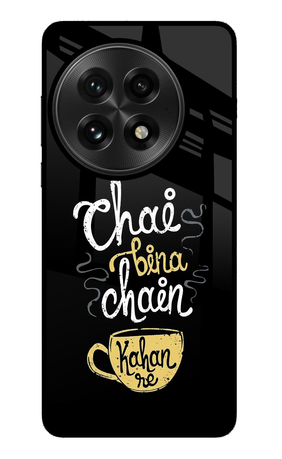 Chai Bina Chain Kaha Re OnePlus 13 Glass Case Back Cover by Casekaro