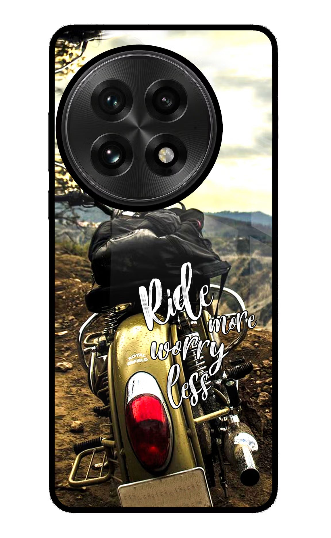 Ride More Worry Less OnePlus 13 Glass Case Back Cover by Casekaro