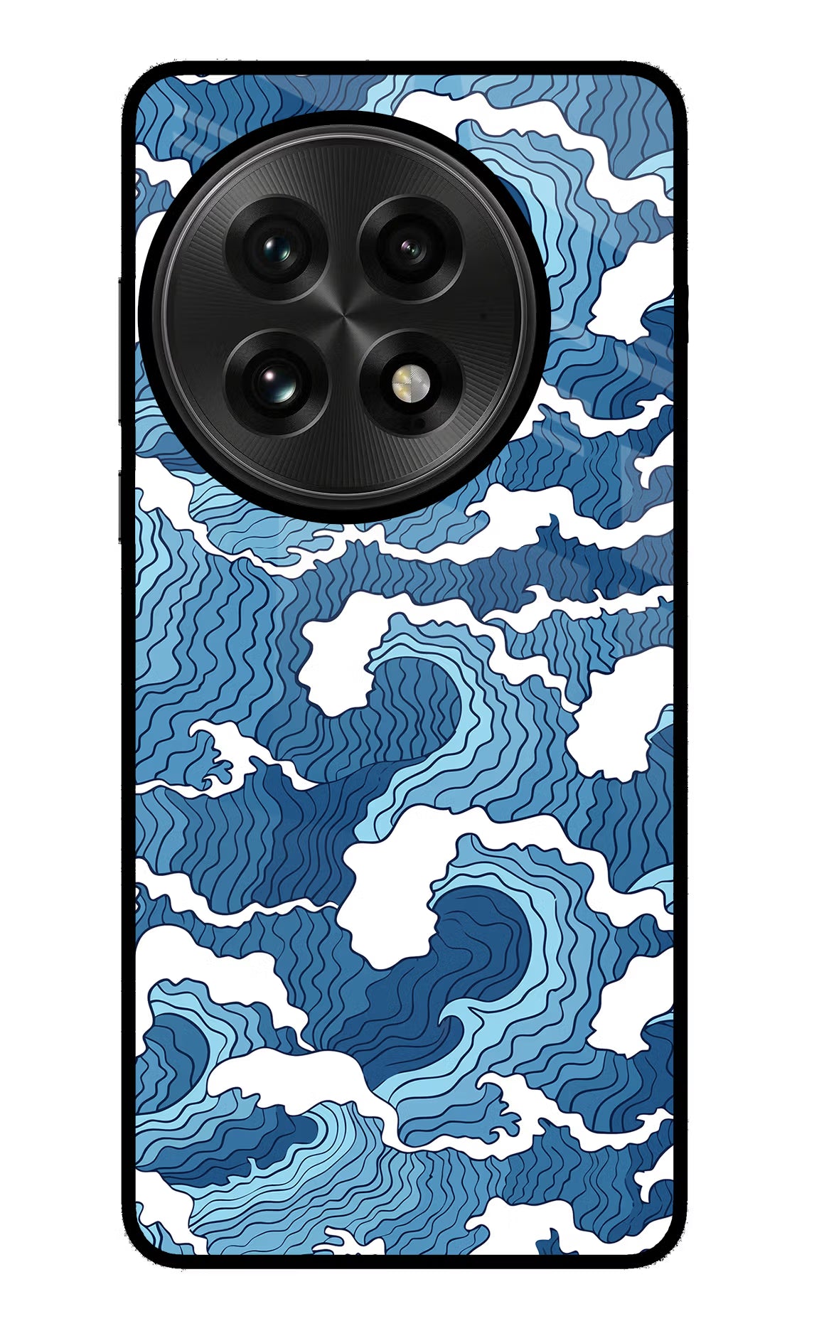 Blue Waves OnePlus 13 Glass Case Back Cover by Casekaro