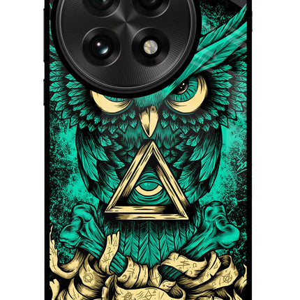 Green Owl OnePlus 13 Glass Case