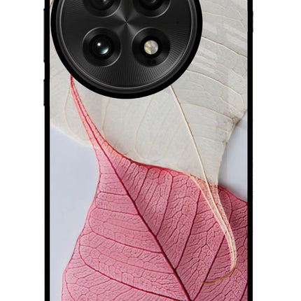White Pink Leaf OnePlus 13 Glass Case