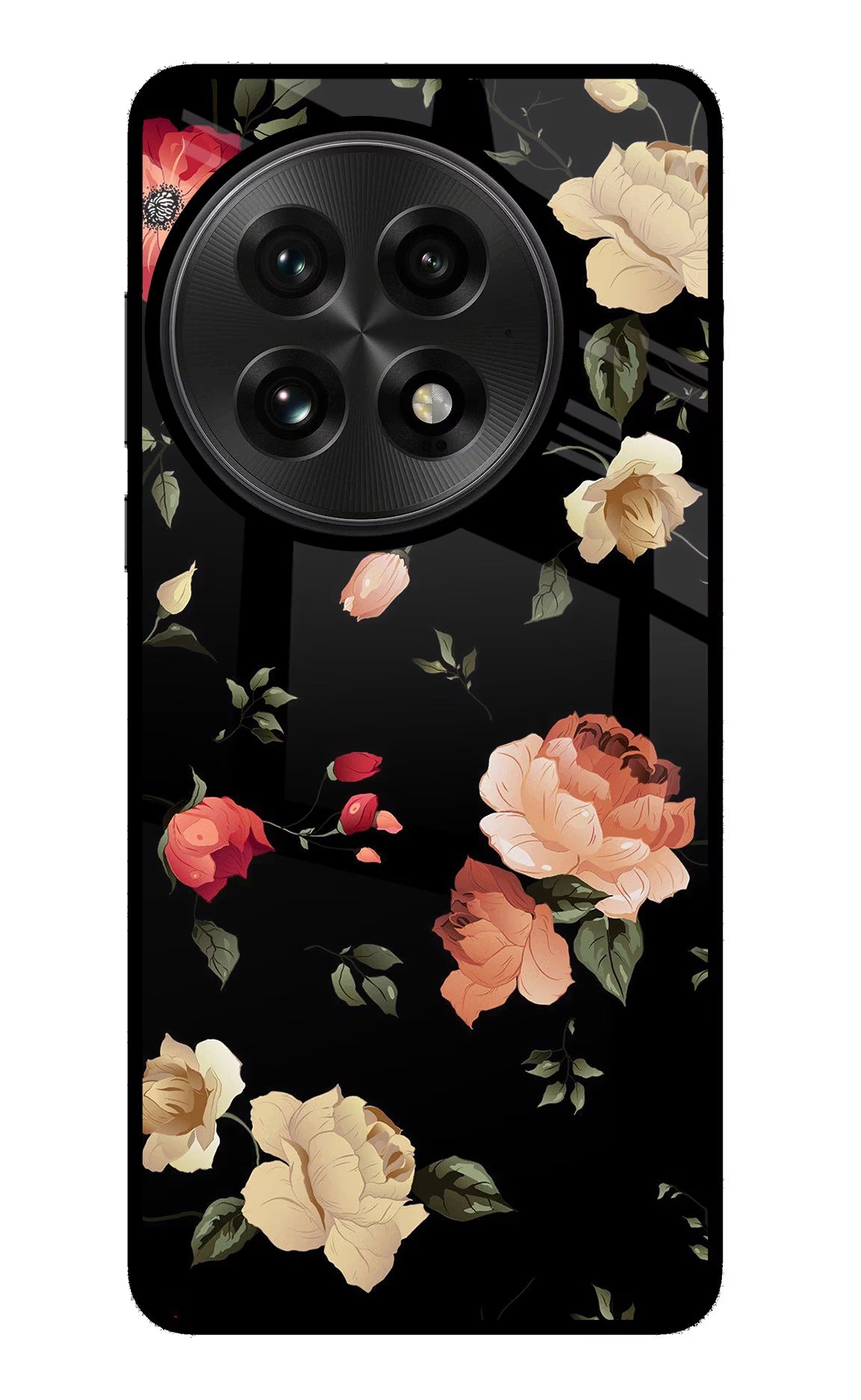 Flowers OnePlus 13 Glass Case Back Cover by Casekaro