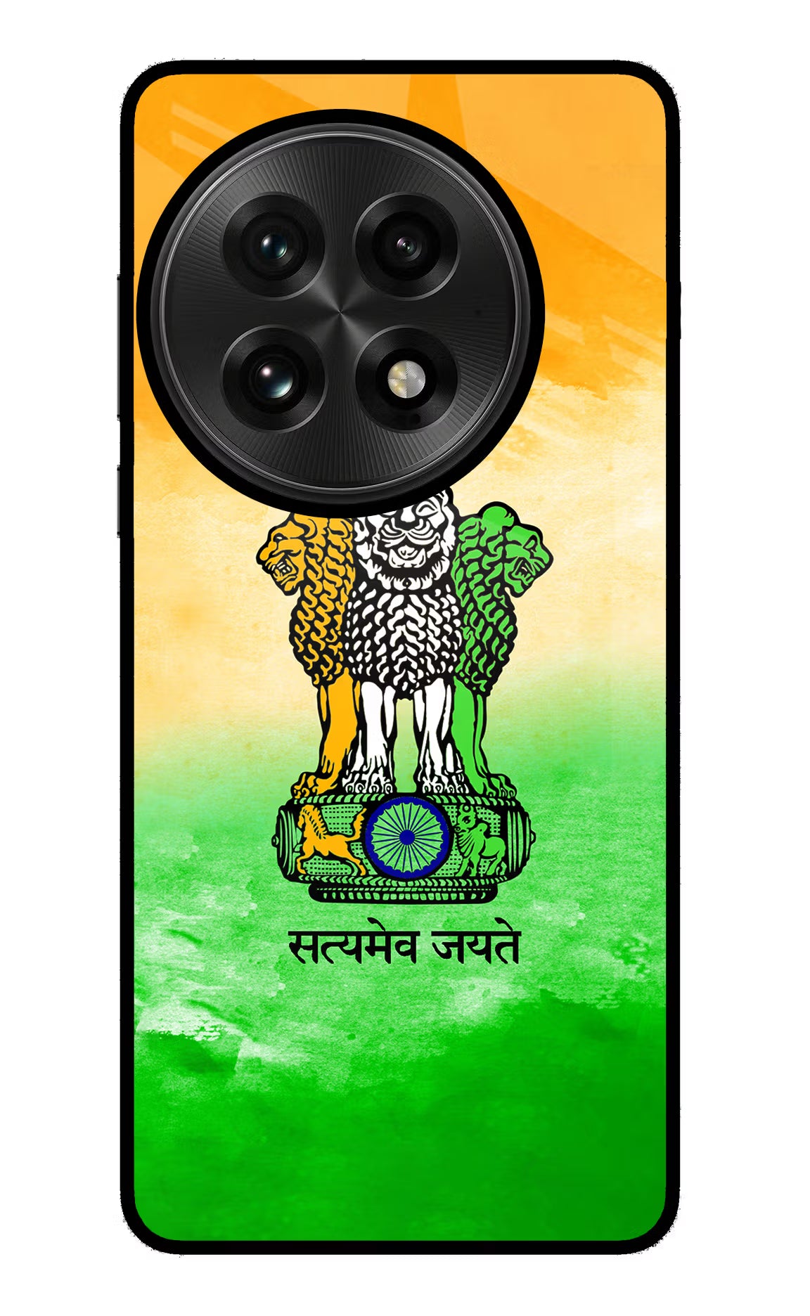 Satyamev Jayate Flag OnePlus 13 Glass Case Back Cover by Casekaro