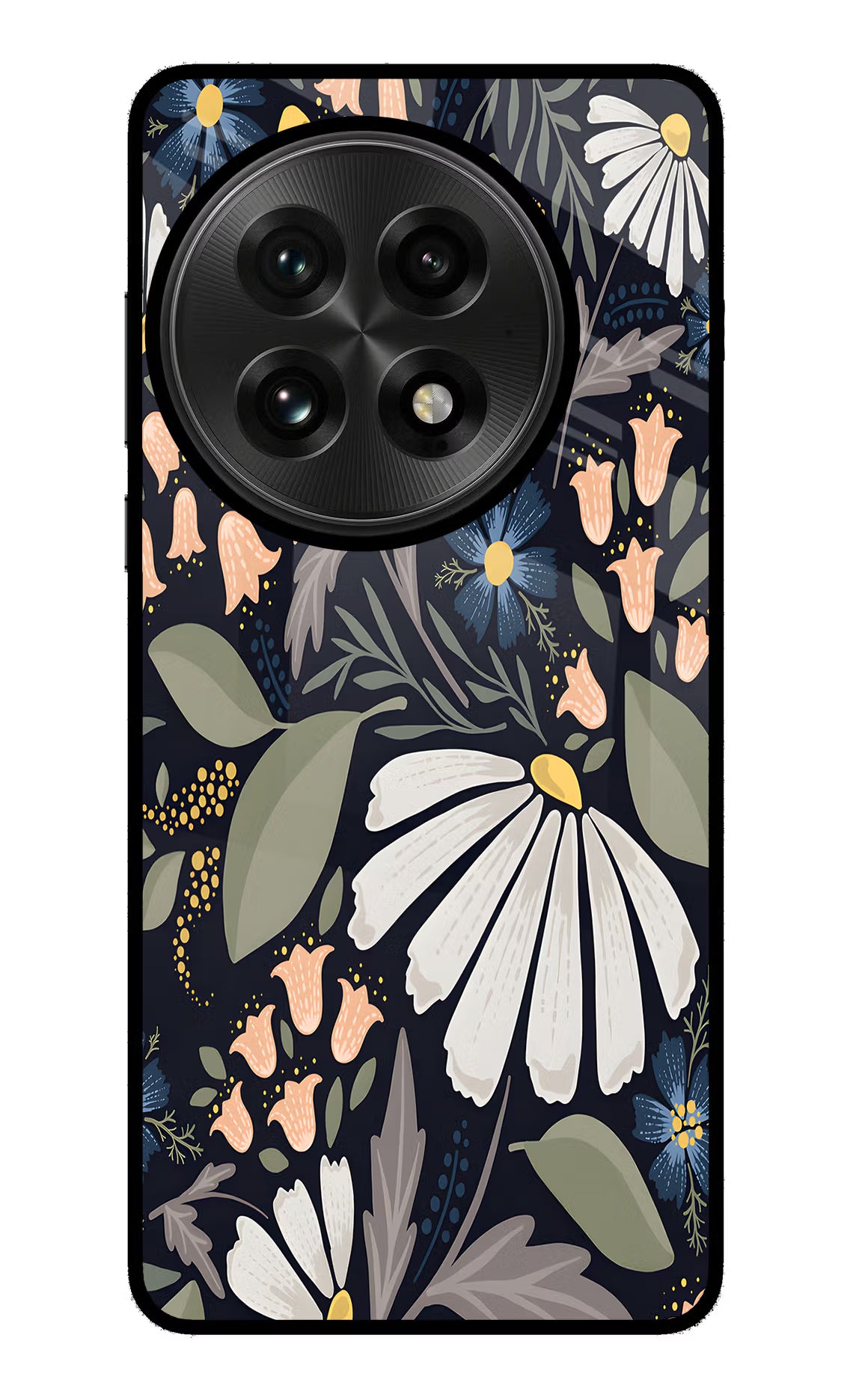 Flowers Art OnePlus 13 Glass Case Back Cover by Casekaro