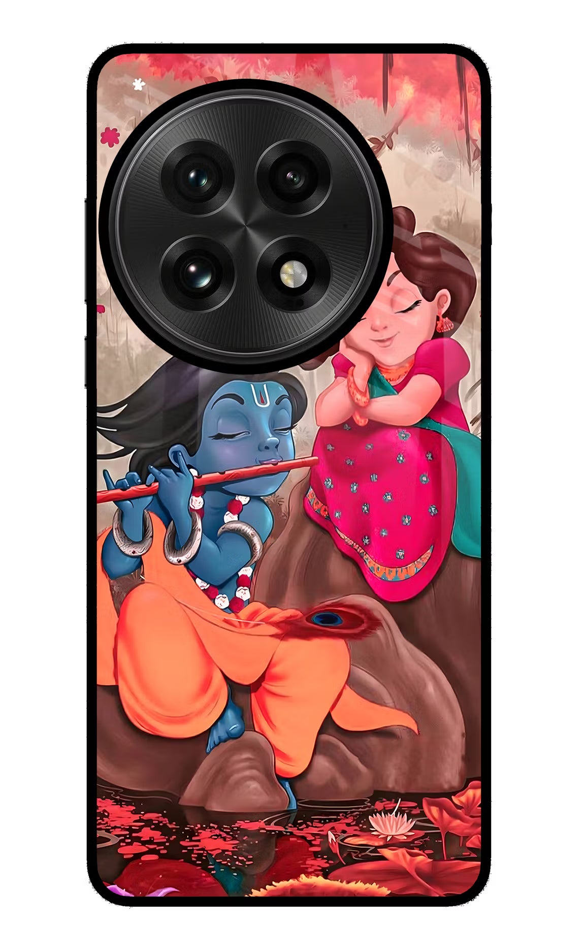 Radhe Krishna OnePlus 13 Glass Case Back Cover by Casekaro