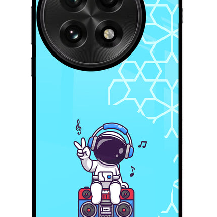 Cute Astronaut Chilling OnePlus 13 Glass Case
