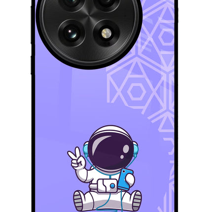 Cute Astronaut Chilling OnePlus 13 Glass Case