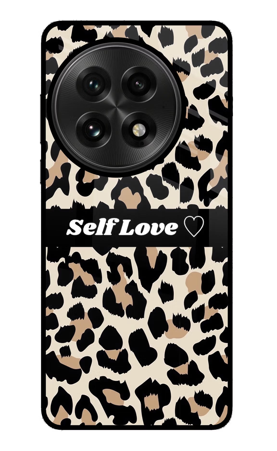 Leopard Print Self Love OnePlus 13 Glass Case Back Cover by Casekaro