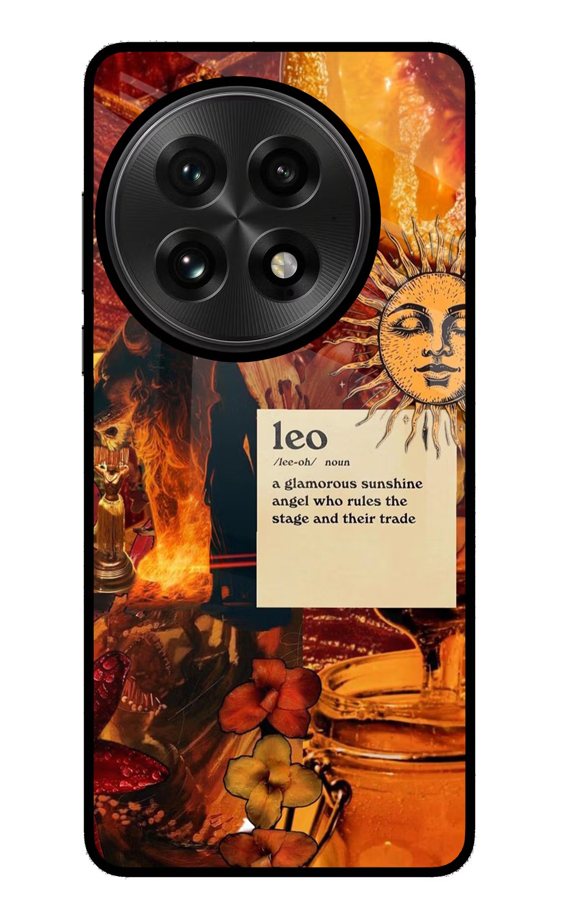 Leo Zodiac OnePlus 13 Glass Case Back Cover by Casekaro