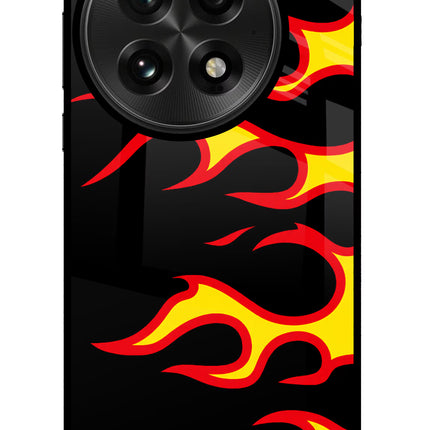 Side Sweep Flames OnePlus 13 Glass Case