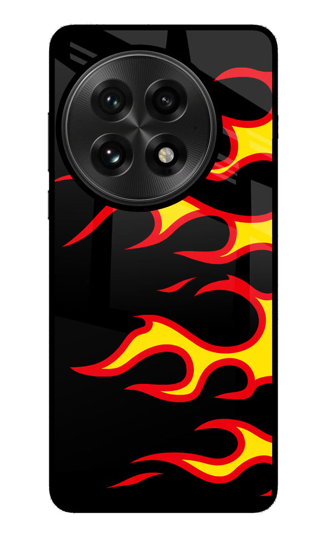 Side Sweep Flames OnePlus 13 Glass Case