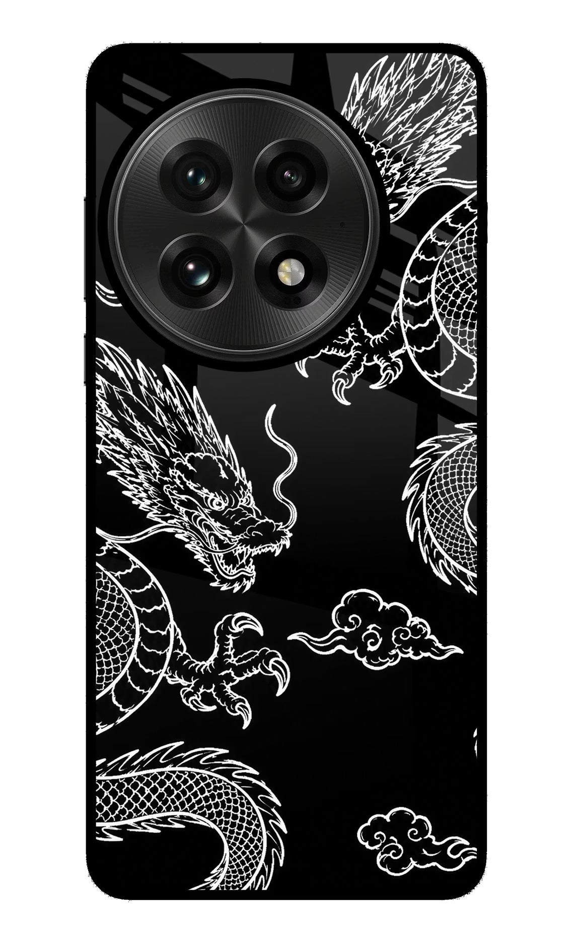 Twin Dragons OnePlus 13 Glass Case Back Cover by Casekaro