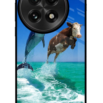 Dolphin vs Cow OnePlus 13 Glass Case