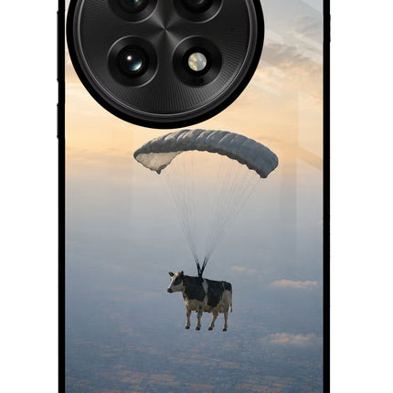 Skydiving Cow OnePlus 13 Glass Case