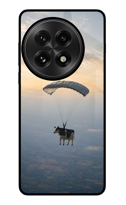 Skydiving Cow OnePlus 13 Glass Case