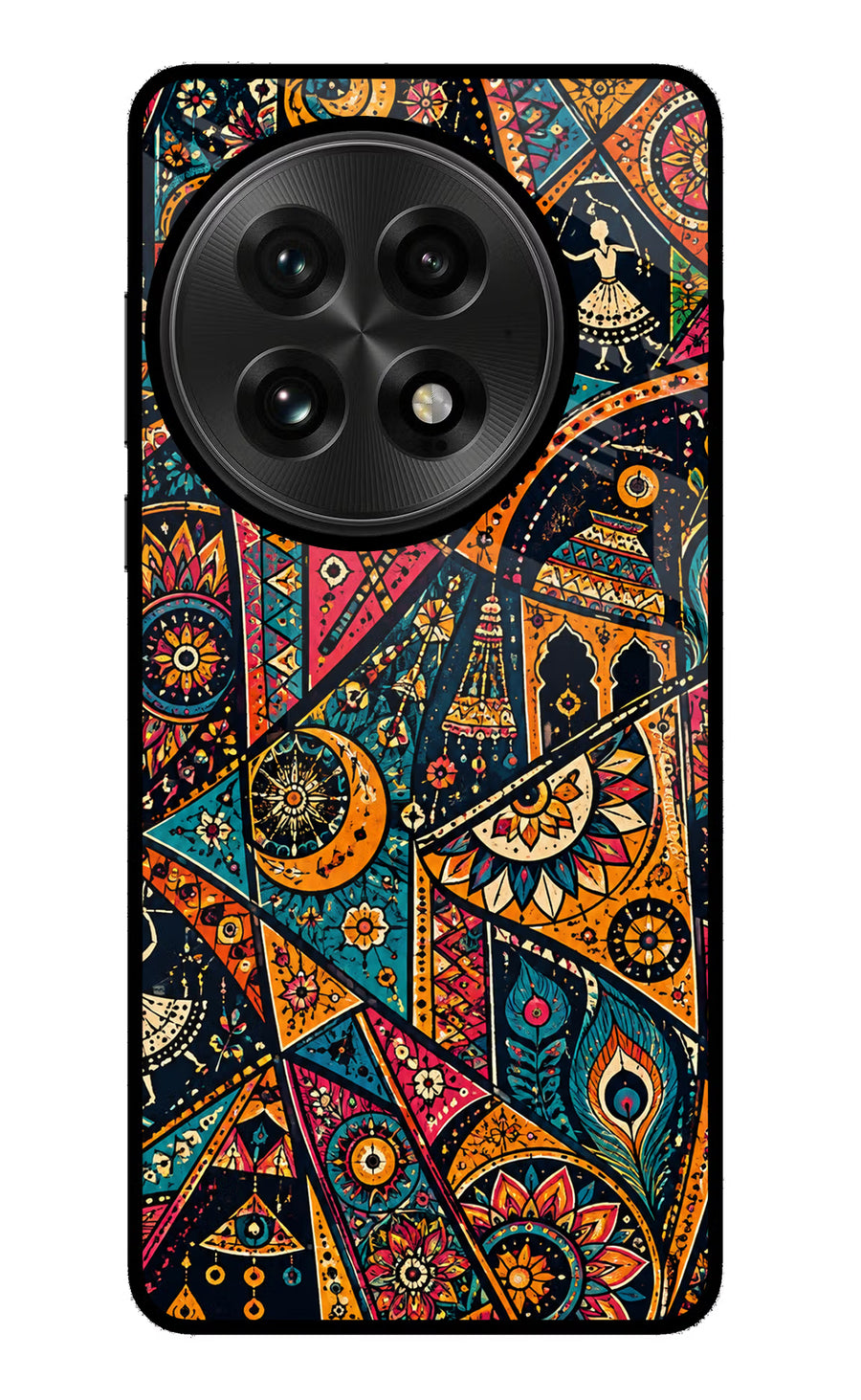 Folk Print OnePlus 13 Back Cover, Glass case