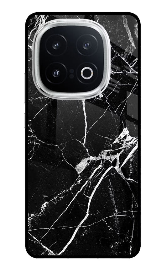 Black Marble Pattern iQOO 13 5G Glass Case