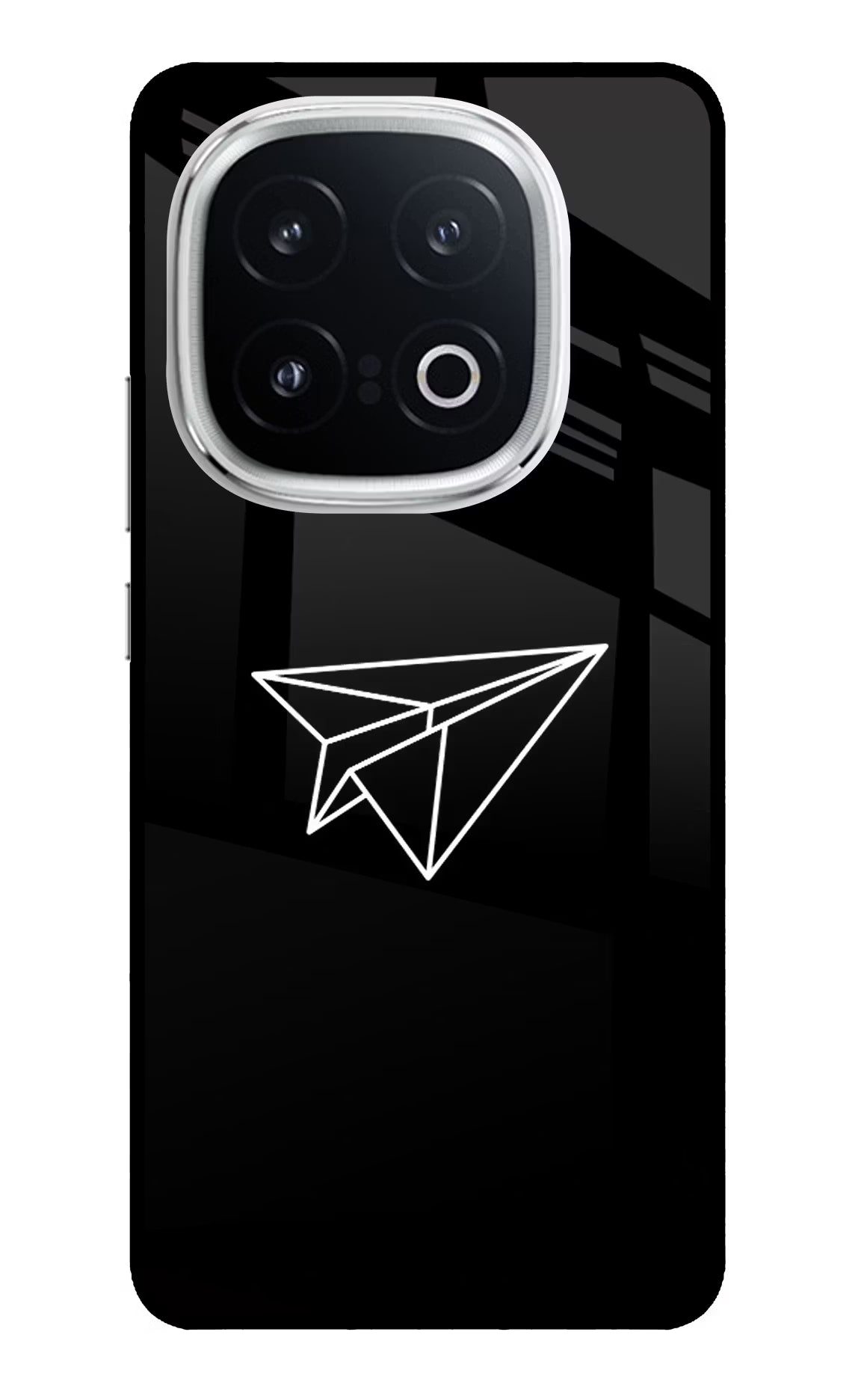 Paper Plane White iQOO 13 5G Glass Case Back Cover by Casekaro