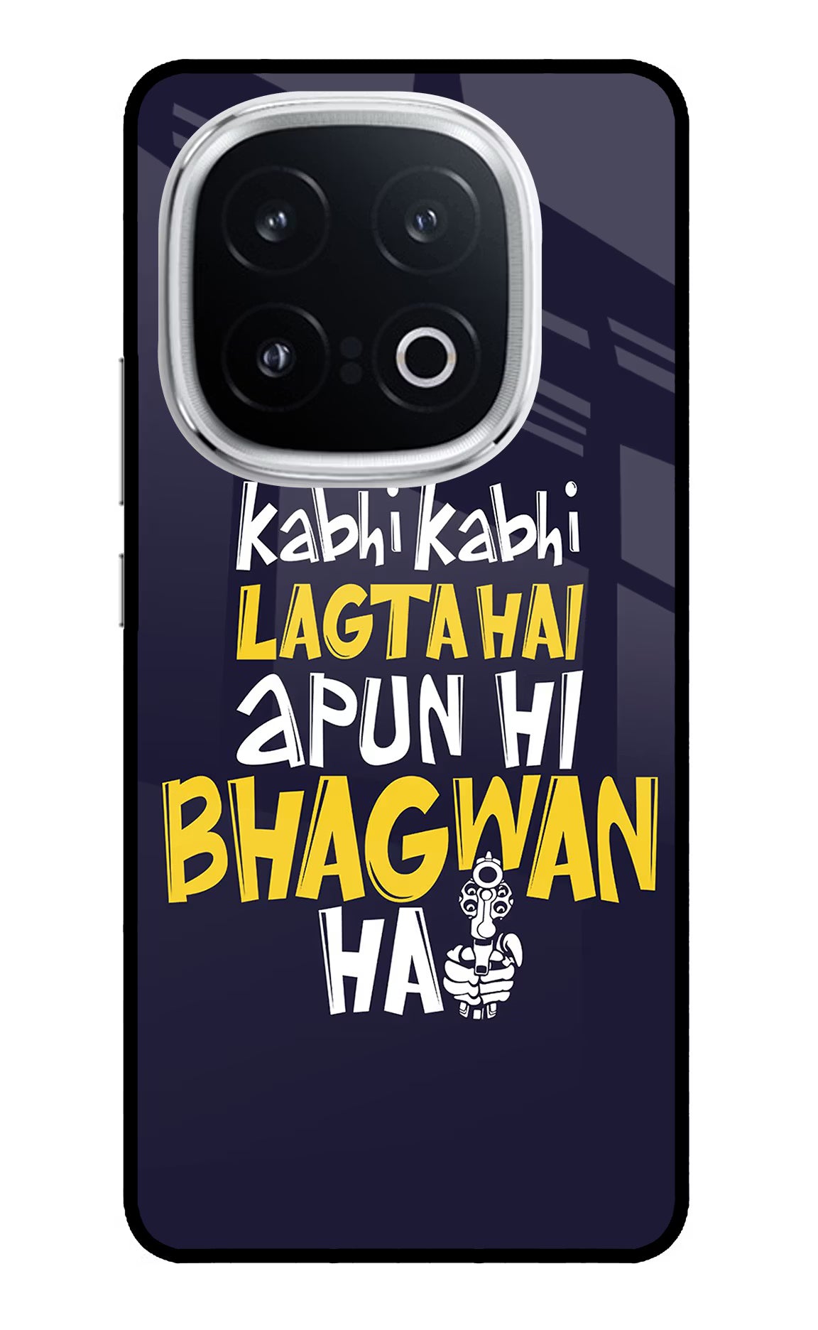 Kabhi Kabhi Lagta Hai Apun Hi Bhagwan Hai iQOO 13 5G Glass Case Back Cover by Casekaro