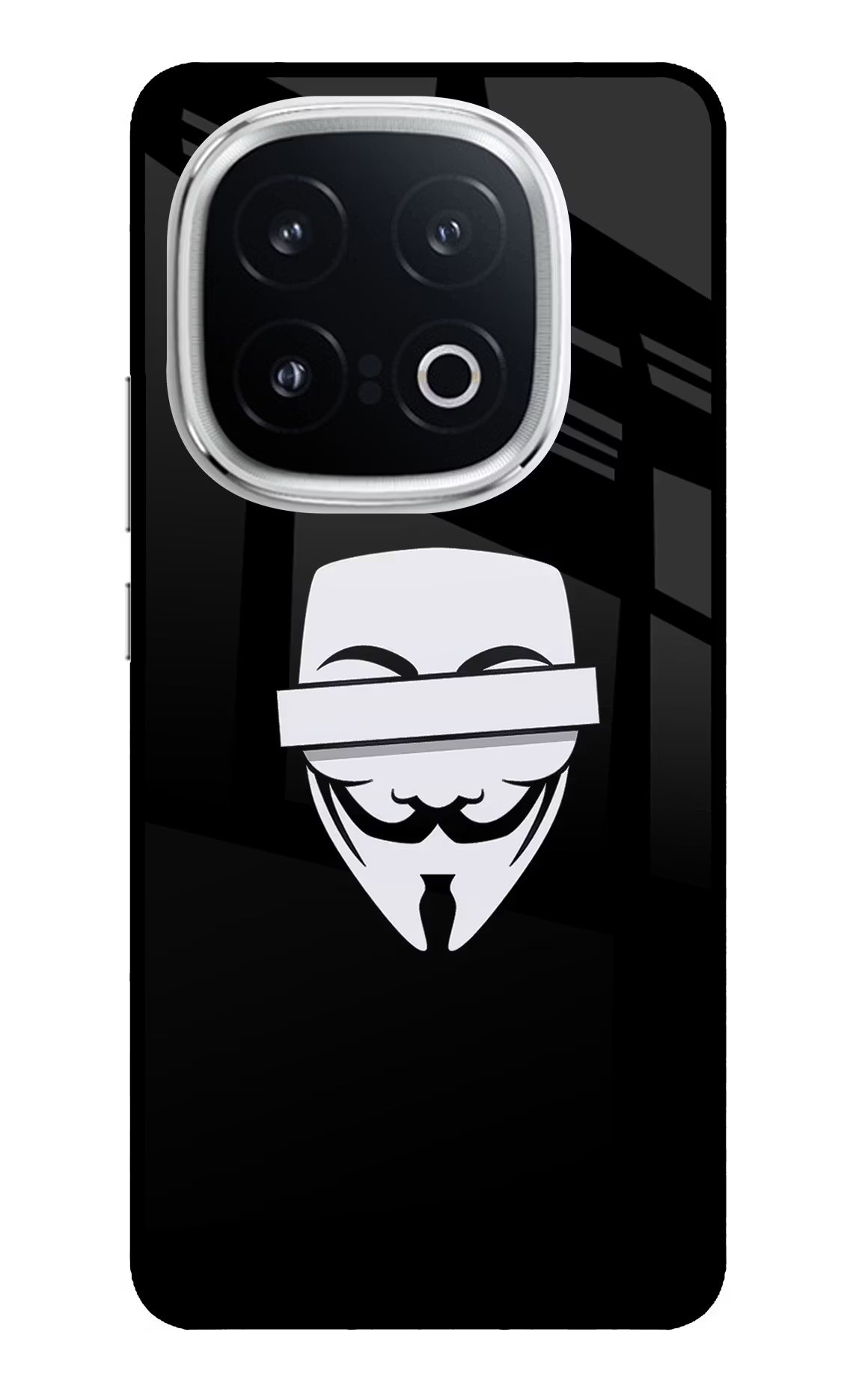 Anonymous Face iQOO 13 5G Glass Case Back Cover by Casekaro
