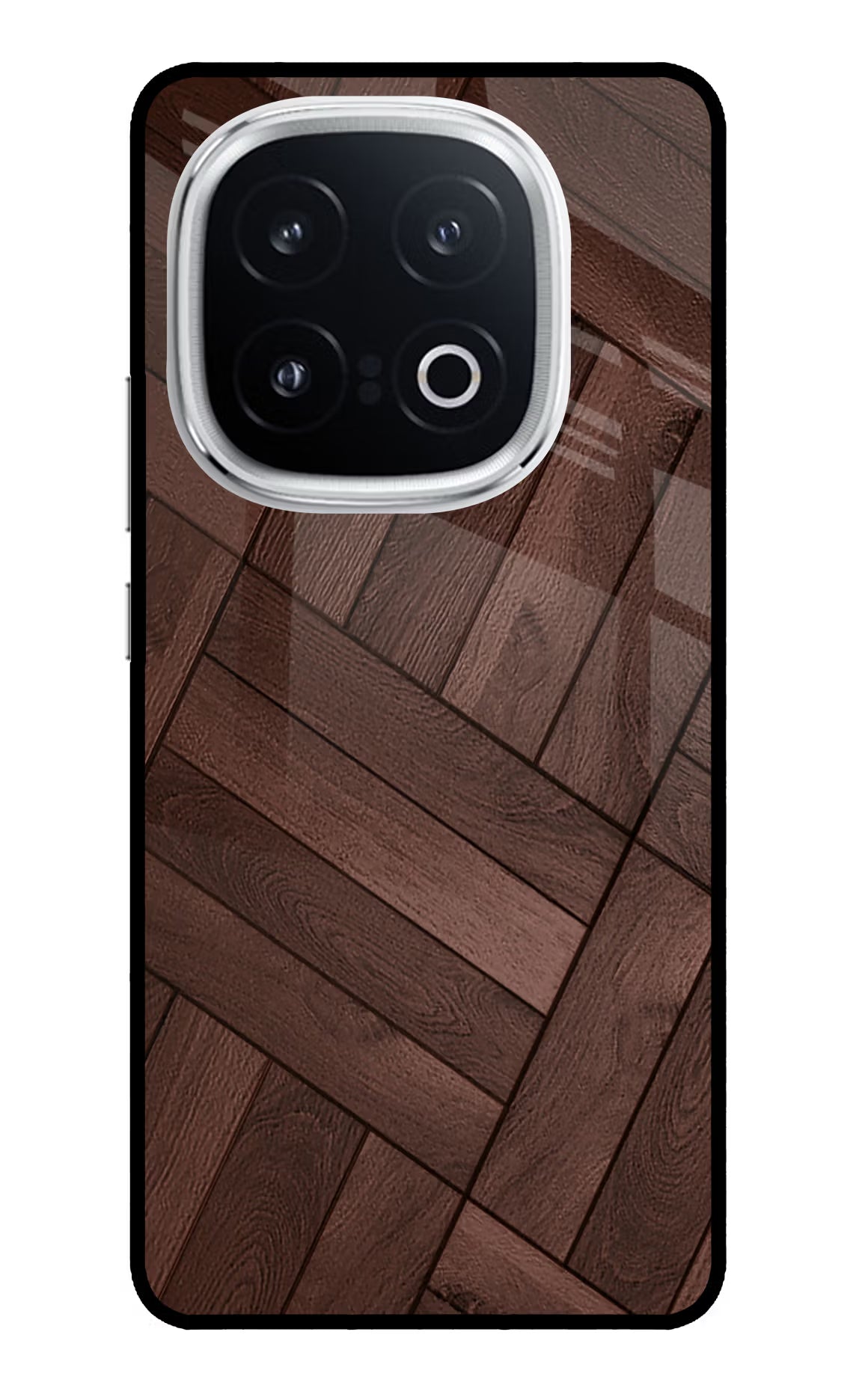 Wooden Texture Design iQOO 13 5G Glass Case Back Cover by Casekaro