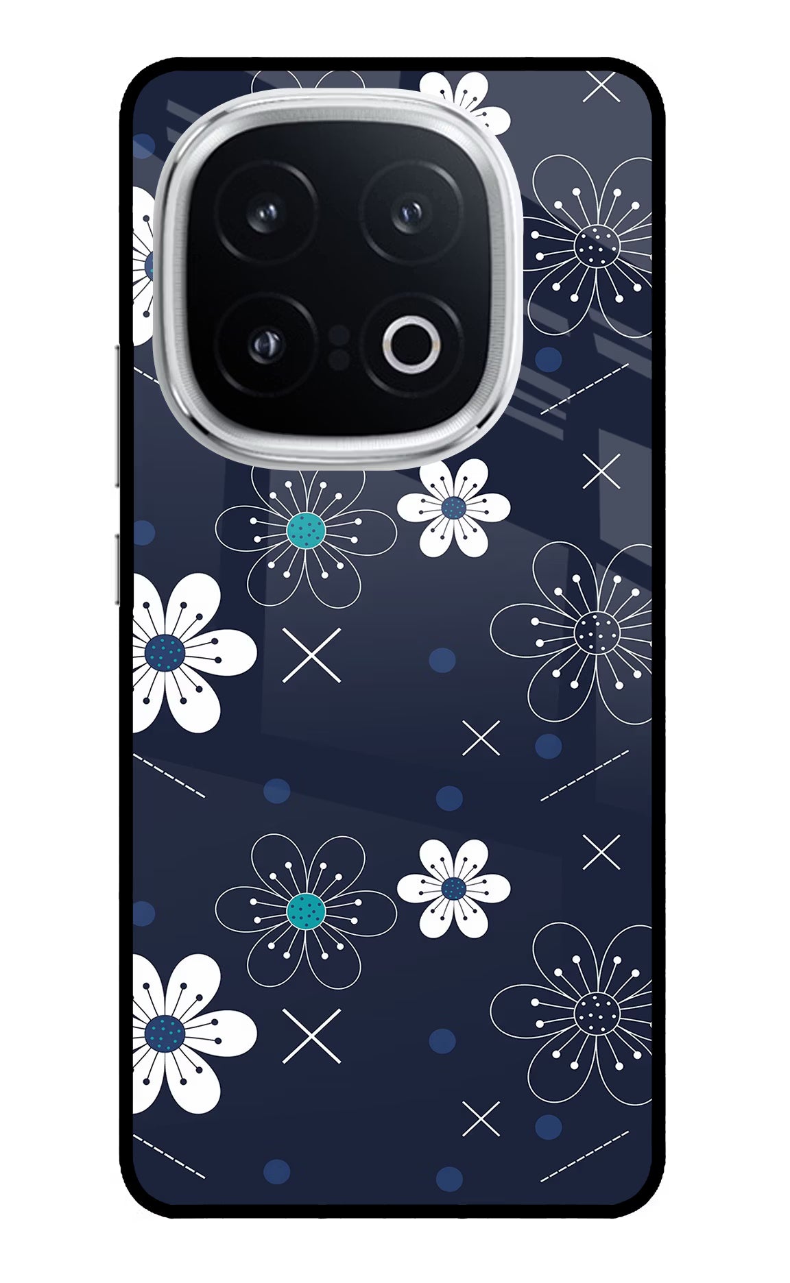 Flowers iQOO 13 5G Glass Case Back Cover by Casekaro