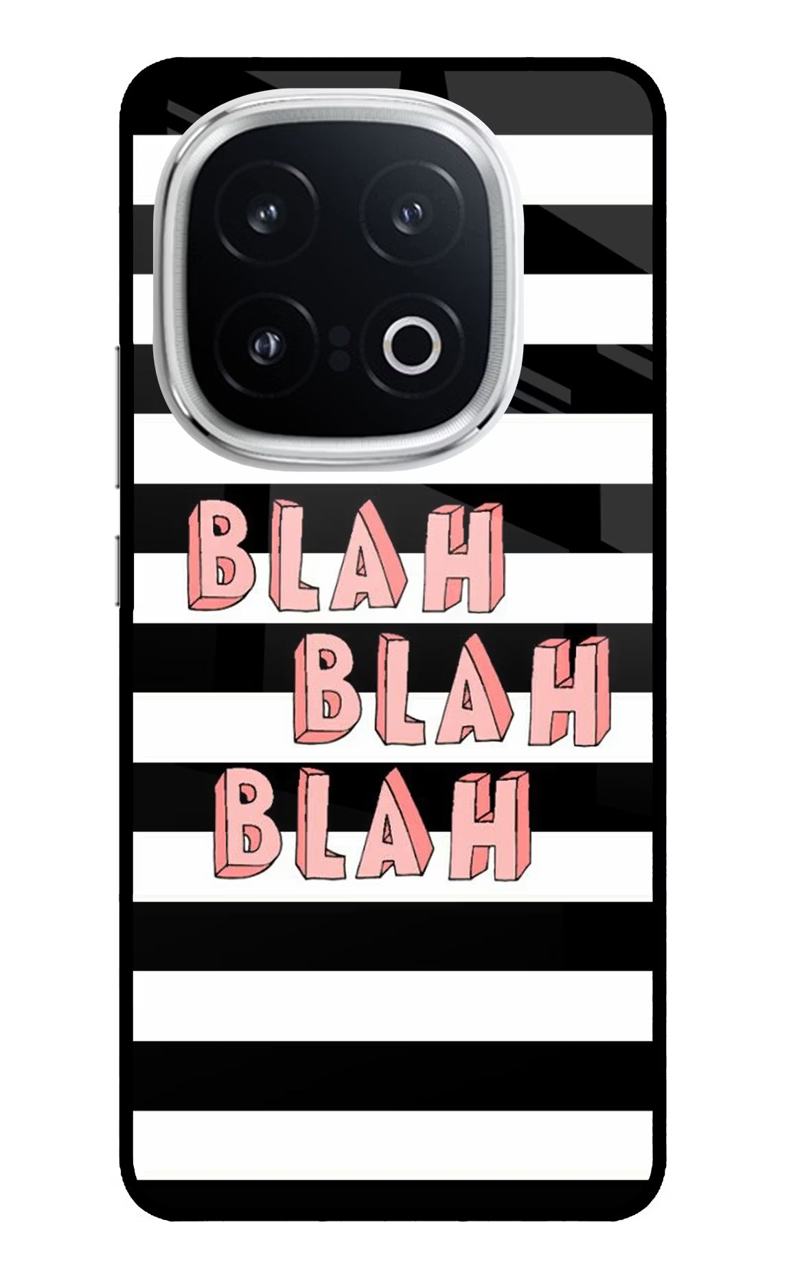 Blah Blah Blah iQOO 13 5G Glass Case Back Cover by Casekaro