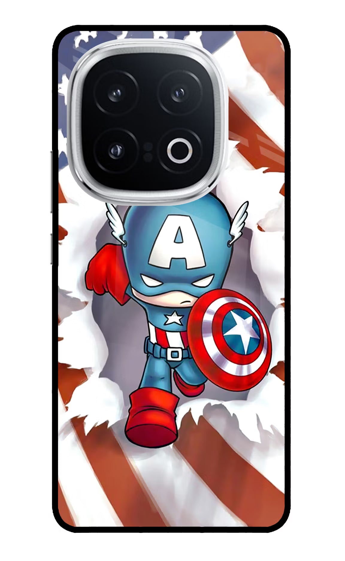 Captain America iQOO 13 5G Glass Case Back Cover by Casekaro
